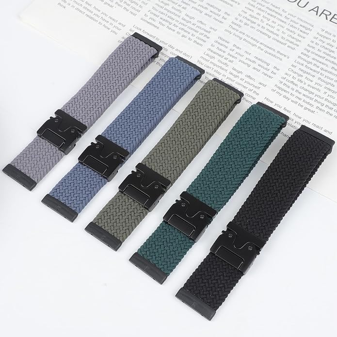 Braided Stretchy Band for Fitbit Versa 4/Versa 3/Sense 2/Sense Watch Band Women Men,Parachute-style