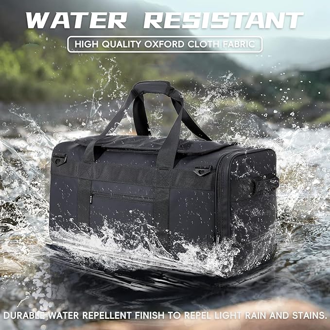 Duffle Backpack Heavy Duty Gym Bag for Men, 50L Convertible Travel Duffel Water Resistant Large