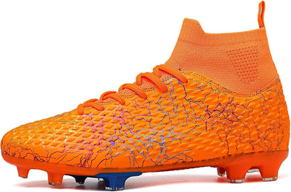 Men's Soccer Shoes High-Top Soccer Cleats Outdoor Breathable Athletic Professional Spikes Youth