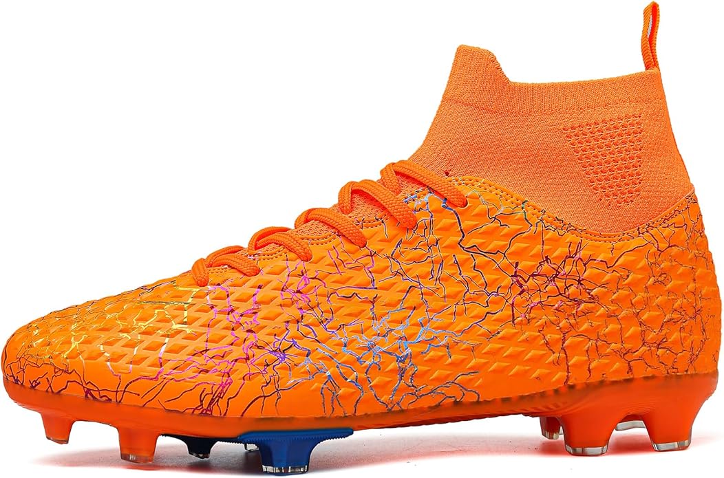 Men's Soccer Shoes High-Top Soccer Cleats Outdoor Breathable Athletic Professional Spikes Youth