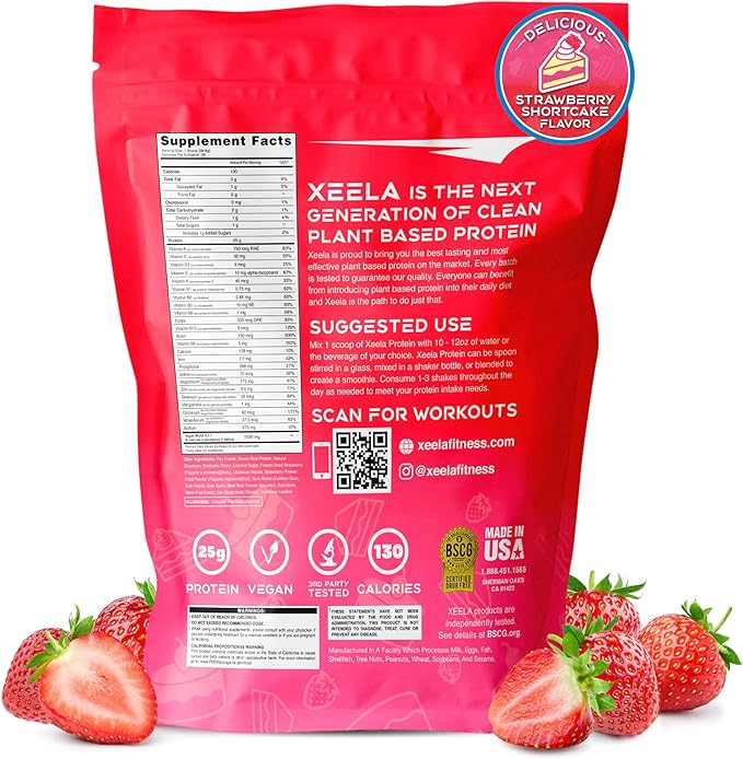 XEELA Plant Based Vegan Protein Powder - Independently Tested - 25g High Protein, Pea Protein for