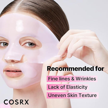 COSRX Pink Peptides Collagen Lifting Glow Hydrogel Face Masks Skincare 3 EA, Collagen Face Mask
