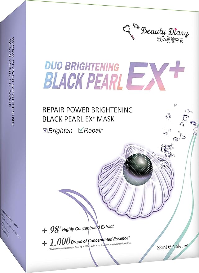 My Beauty Diary -Repair Power Brightening Black Pearl EX+ Facial Face Mask (6 Sheets) - New English