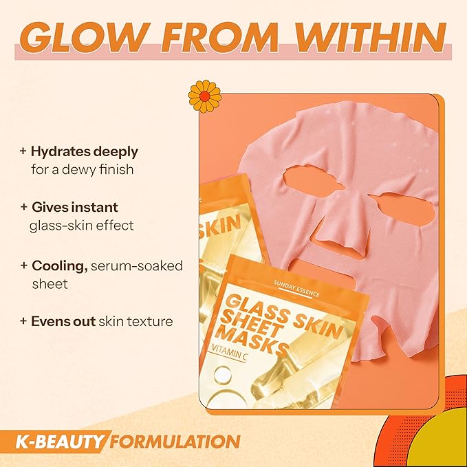 Vitamin C Face Mask ??Dermatologist Tested, Anti-Aging, Korean Skin Care, Evens Tone Hydrates