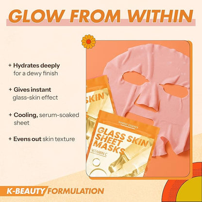 Vitamin C Face Mask ??Dermatologist Tested, Anti-Aging, Korean Skin Care, Evens Tone Hydrates