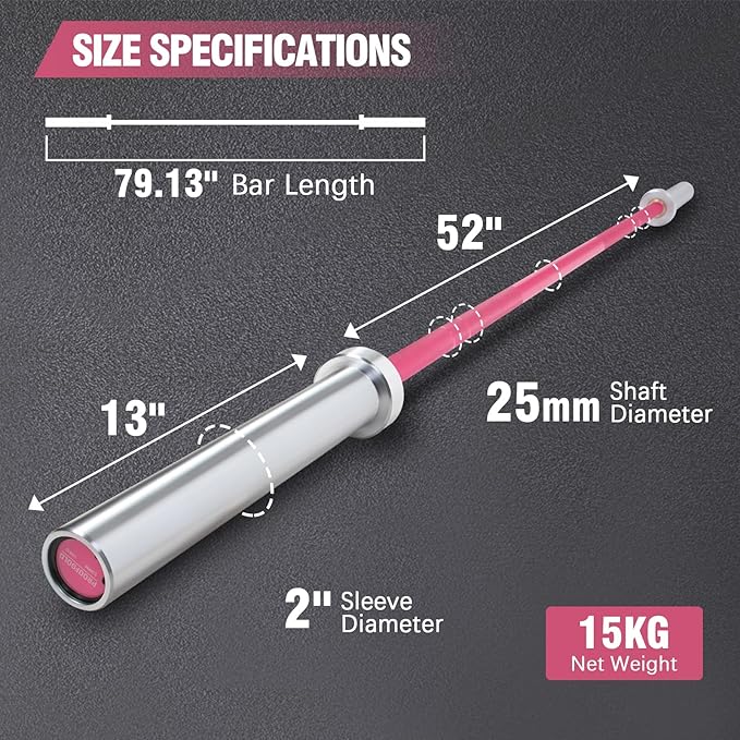 PROOFGOLD 6.6ft/7ft Olympic Barbell Bar 35Lb(15kg)/45LB(20kg) Barbell,Bench Press Bar for Squats