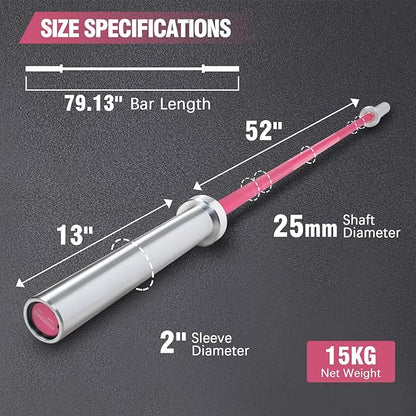 PROOFGOLD 6.6ft/7ft Olympic Barbell Bar 35Lb(15kg)/45LB(20kg) Barbell,Bench Press Bar for Squats