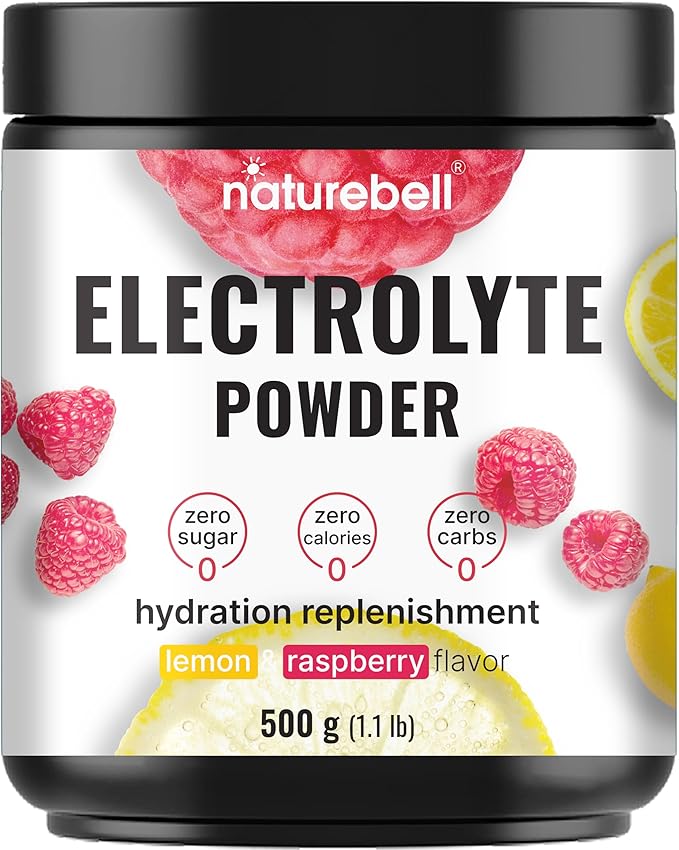 Naturebell Electrolytes Powder No Sugar, 500g (76 Servings) | Keto Fast Hydration Formula | 1,000mg