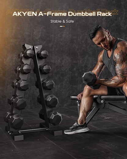Dumbbell Rack Stand Only, Weight Rack for Dumbbells Compact A-Frame Home Gym Space Saver (480/800