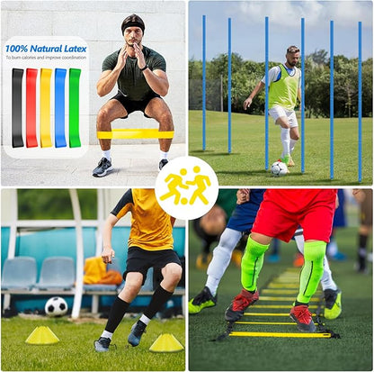 Soccer Agility Training Poles Equipment |Adjustable Soccer Equipment for Training Includes 6