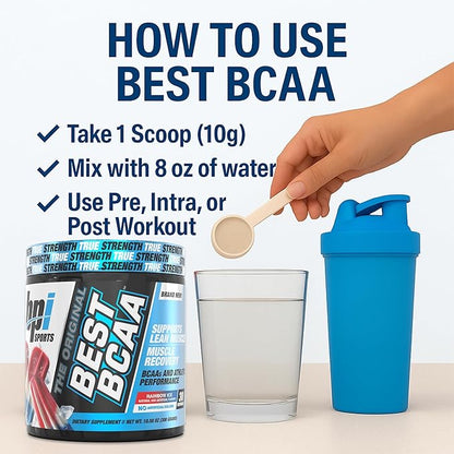 BPI Sports Best BCAA Powder - Muscle Recovery Support - Branched Chain Amino Acids | Building