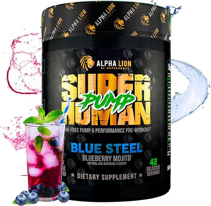 ALPHA LION Superhuman Pump Pre Workout Powder, Nootropic Caffeine & Stim Free Preworkout