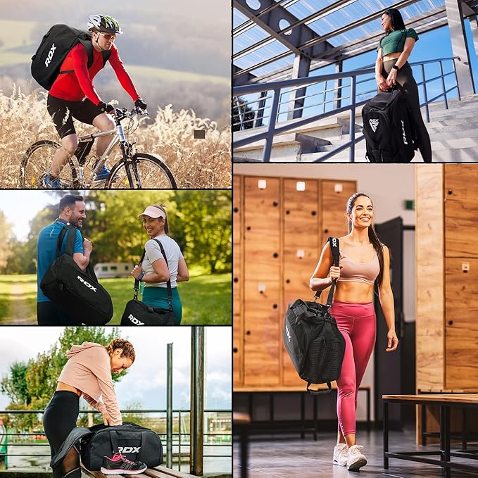 RDX 50L Gym Bag with Ventilated Shoes Compartment, All In One Backpack Duffle Holdall, Fitness