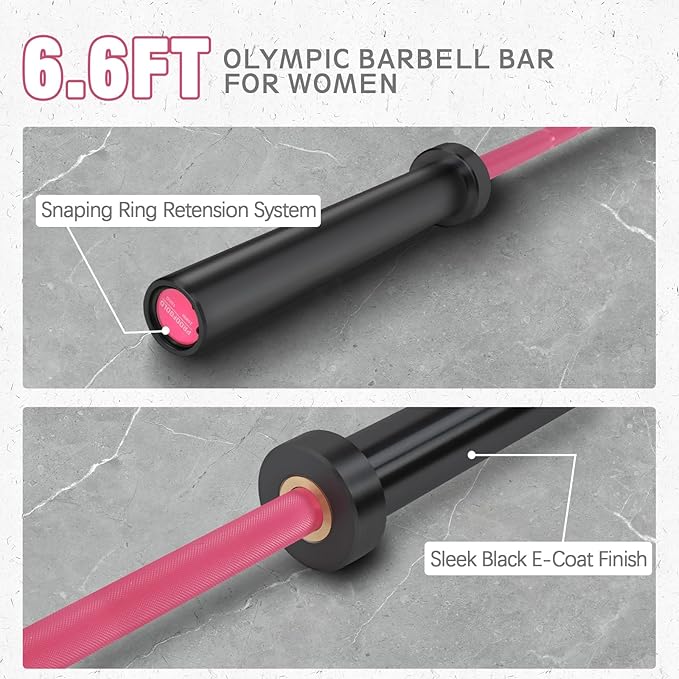 PROOFGOLD 6.6ft/7ft Olympic Barbell Bar 35Lb(15kg)/45LB(20kg) Barbell,Bench Press Bar for Squats