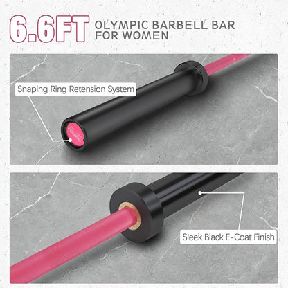 PROOFGOLD 6.6ft/7ft Olympic Barbell Bar 35Lb(15kg)/45LB(20kg) Barbell,Bench Press Bar for Squats