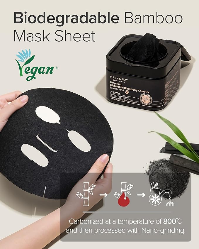Mary&May Premium Idebenone Blackberry Complex Essence Mask - Quick Dispenser Type Anti Aging Korean