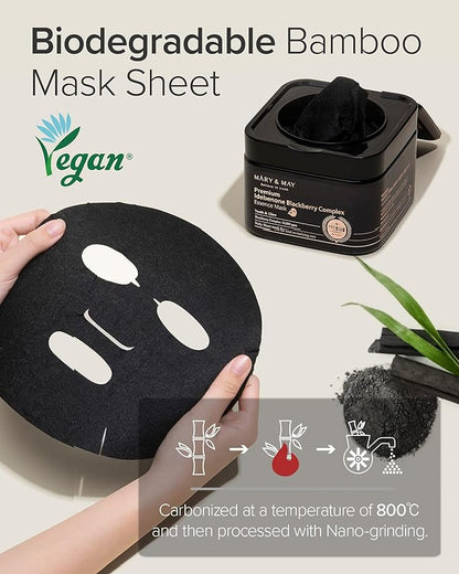 Mary&May Premium Idebenone Blackberry Complex Essence Mask - Quick Dispenser Type Anti Aging Korean