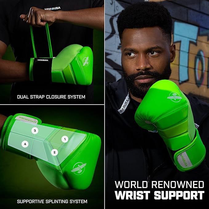 Hayabusa T3 Boxing Gloves for Men and Women Wrist and Knuckle Protection, Dual-X Hook and Loop