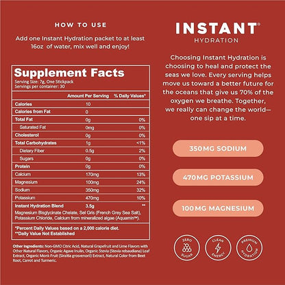 Instant Hydration Electrolytes Powder Packets - Paloma Electrolyte Drink Mix - Zero Sugar - Keto