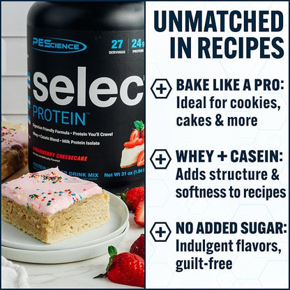 PEScience Select Protein Powder, Whey and Casein Blend, Clean Protein Powder for Women and Men, Low