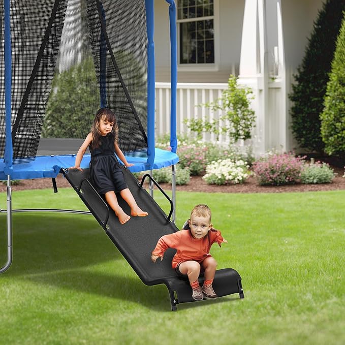 Universal Trampoline Slide 60" * 20" Slide with 2 Iron Plasticized Handles Buffer Bottom