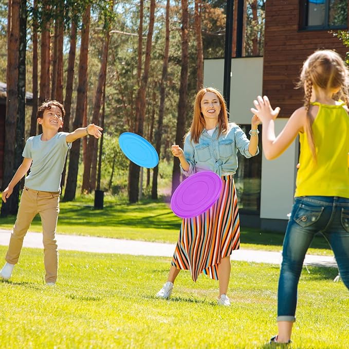 24pcs Flying Disc 7 Inch Silicone Flying Disks Bulk for Dog Outdoor Backyard Lawn School Teaching