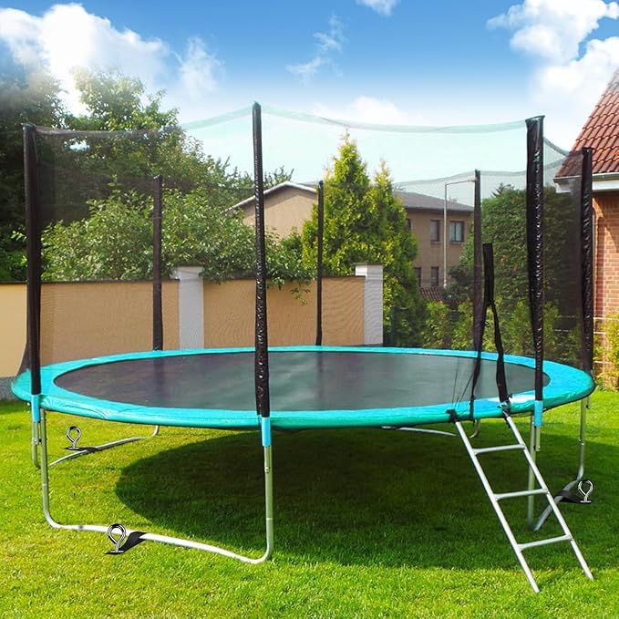Trampoline Anchors Set of 16 - Heavy Duty Trampoline Stakes - Ground Anchors Resistant High Wind