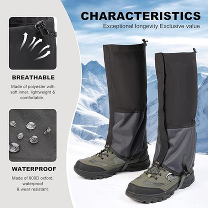 Waterproof Trail Gators for Hiking Boots Adjustable Ankle Leg Gaiters for Men Women Shoe Gaiters