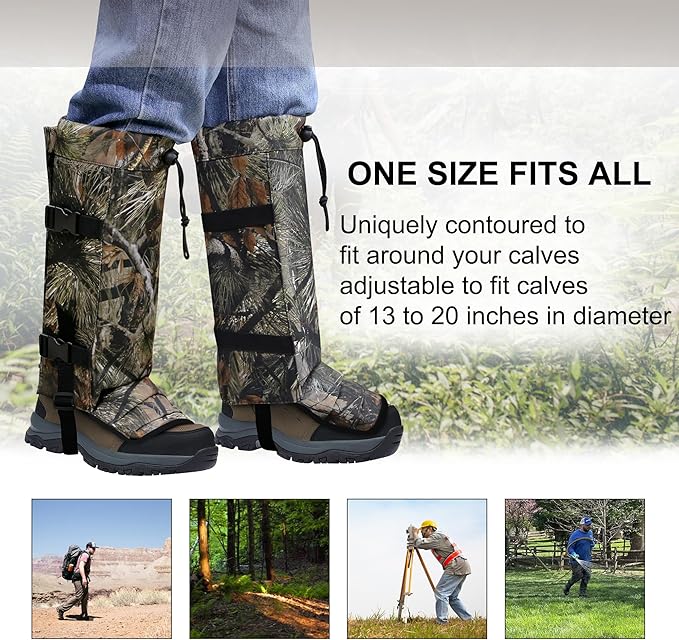 Snake Gaiters Leg Guards, Waterproof Snake Guards, Adjustable Snake Bite Protection for Lower Legs