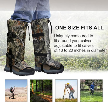 Snake Gaiters Leg Guards, Waterproof Snake Guards, Adjustable Snake Bite Protection for Lower Legs