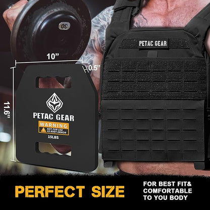 PETAC GEAR Tactical Weights Plates For Weighted Vest For Men Workout,5/10/15/20 LBS Weight Strength