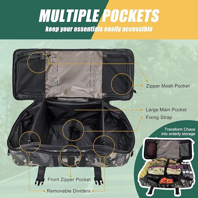 65L Large Travel Duffle Bag Military Tactical Backpack, Army Assault Pack Bug Out Bag Rucksack for