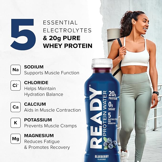 Ready® Protein Water ??20g Whey Protein Isolate, Zero Sugar, Low-Calorie Sports Drink for Hydration