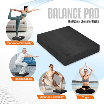 Yes4All Upgraded Size Foam Pad for Exercise, Nonslip Foam Balance Pad Physical Therapy, Yoga &