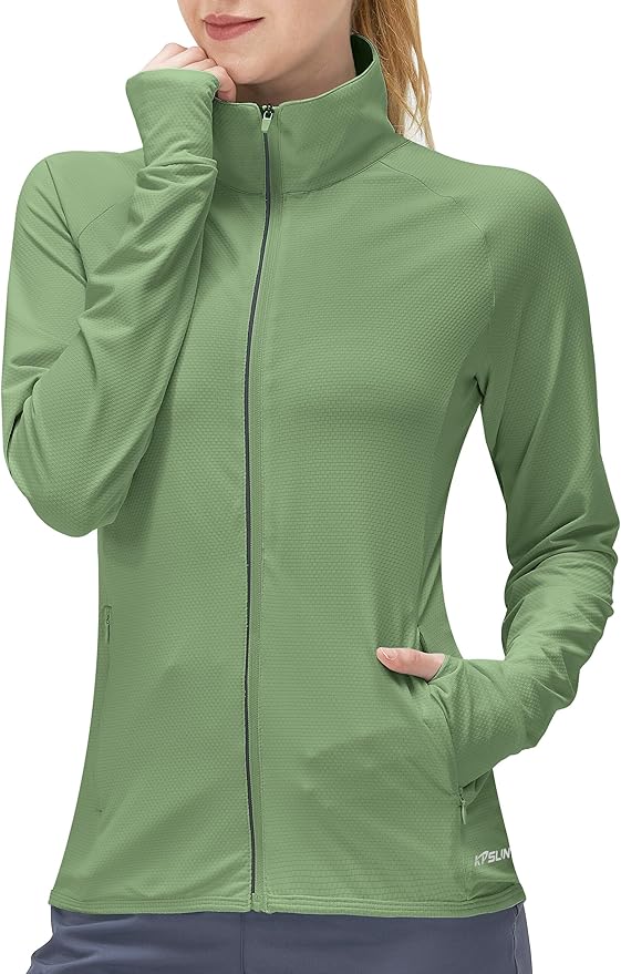 Women's UPF 50+ UV Sun Protection Clothing Long Sleeve Athletic Hiking Shirts Lightweight SPF Zip
