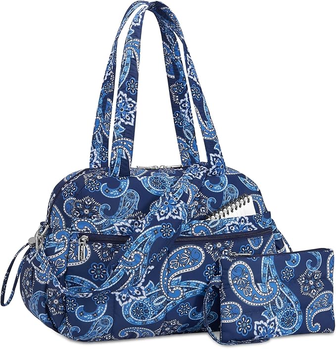 TOPDesign Travel Duffel Bag for Women, Puffer Gym Bag Sports Tote with Wet Pocket, Carry On