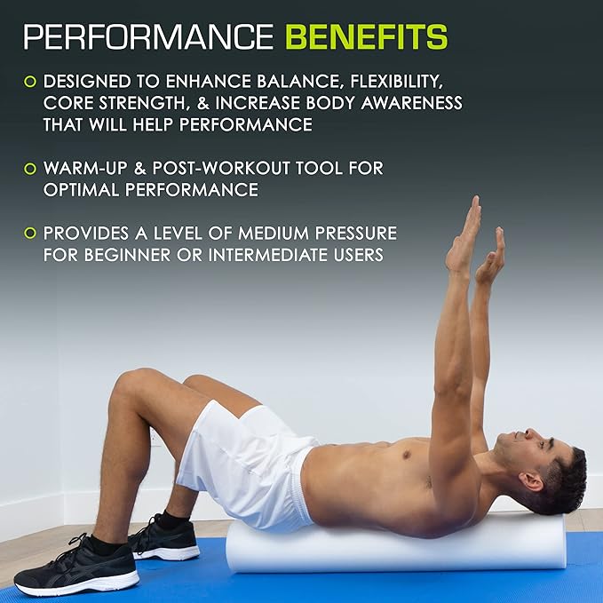 ProsourceFit Flex Foam Rollers for Muscle Massage, Physical Therapy, Core & Balance Exercises