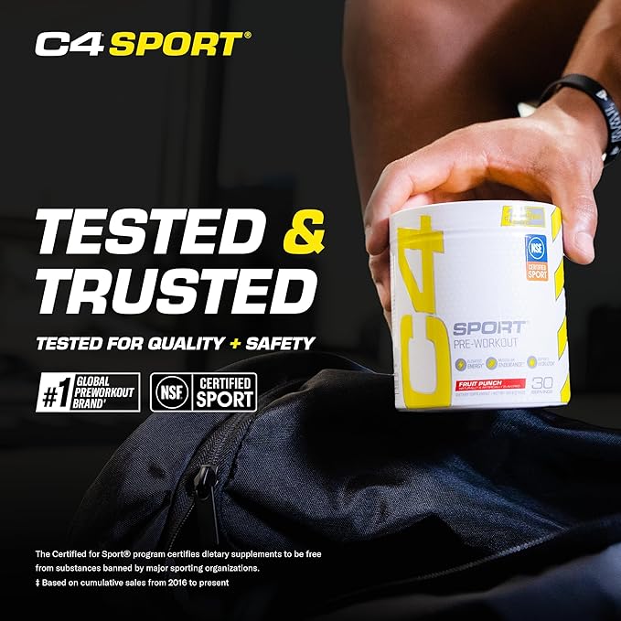 Cellucor C4 Sport Pre Workout Powder Fruit Punch - NSF Certified for Sport | 30 Servings, Packaging
