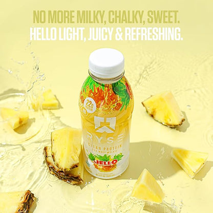 RYSE Clear Protein Shake - Jell-O Island Pineapple - 100 Calories, 22g Whey Isolate Protein