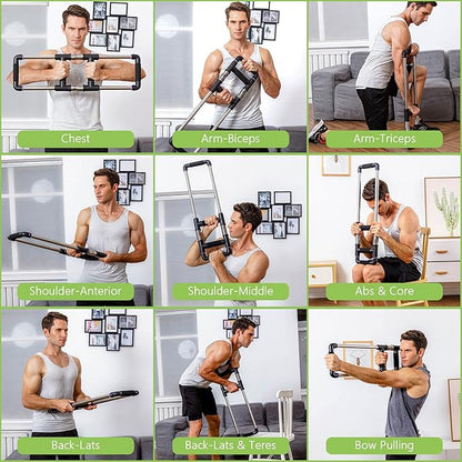 Push Down Bar Machine - Chest Expander at Home Workout Equipment, Arm Exerciser - Portable Spring