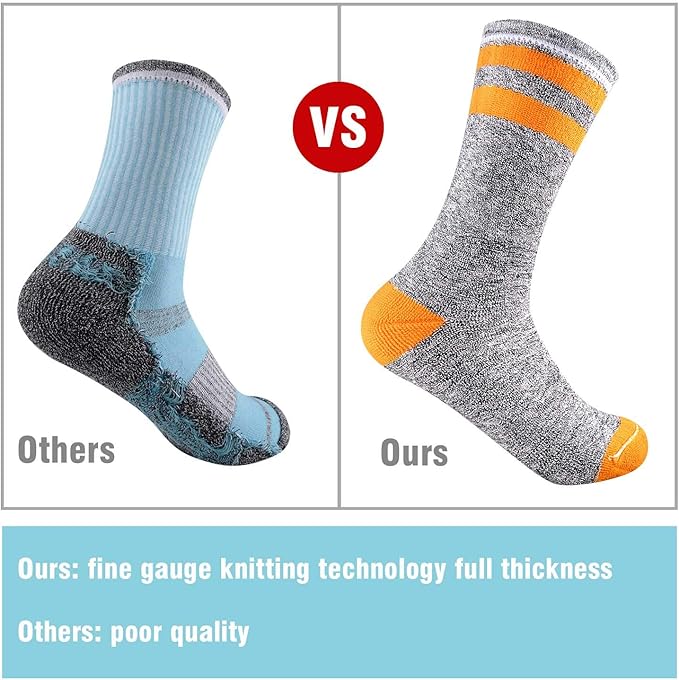 FEIDEER Hiking Walking Socks For Women, Multi-pack Outdoor Recreation Socks Moisture Wicking Crew
