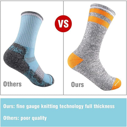FEIDEER Hiking Walking Socks For Women, Multi-pack Outdoor Recreation Socks Moisture Wicking Crew