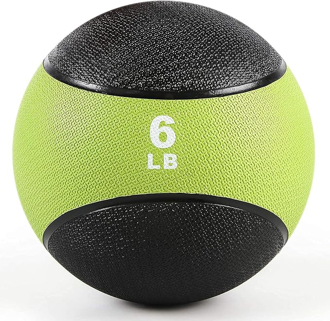 RitFit Weighted Medicine Ball - Non-Slip Rubber Shell & Dual Texture Grip - Workout Exercise Ball