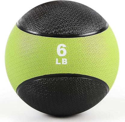 RitFit Weighted Medicine Ball - Non-Slip Rubber Shell & Dual Texture Grip - Workout Exercise Ball
