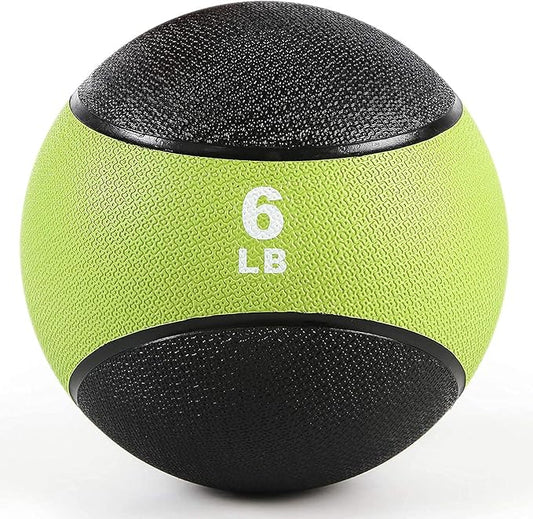 RitFit Weighted Medicine Ball - Non-Slip Rubber Shell & Dual Texture Grip - Workout Exercise Ball