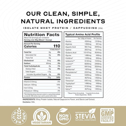 Muscle Feast Grass-Fed Whey Protein Isolate, All Natural Hormone Free Pasture Raised, Whey Isolate