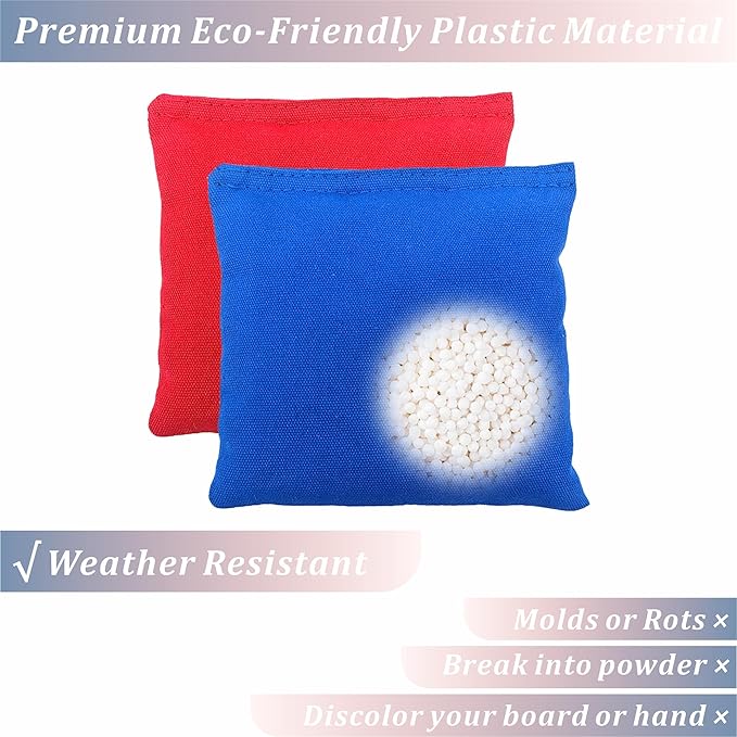 Cornhole Bags Set of 8 Regulation Professional Corn Hole Bean Bags Weather Resistant for Tossing
