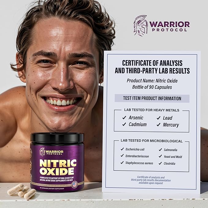 Nitric Oxide Supplements for Men - Nitric Oxide Booster for Blood Flow, Stamina Booster, Alpha