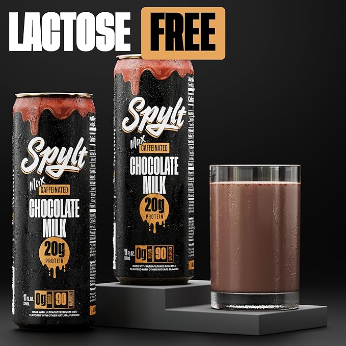 High Protein Max Chocolate Milk with 140mg Caffeine & 20g Protein - 90 Calories, Ready to Drink