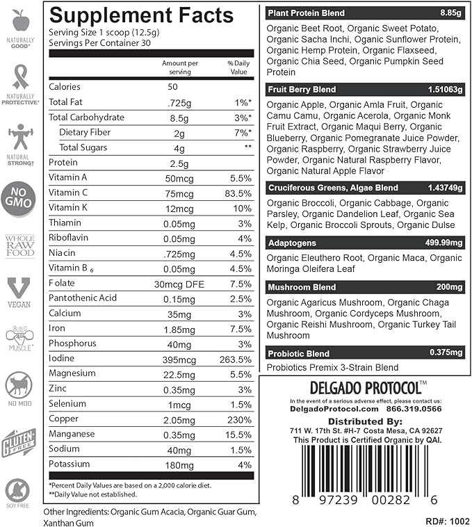 SlimPlant Pro - All Natural Superfood Protein Powder w/ 35 Vitamins, Minerals, and Whole